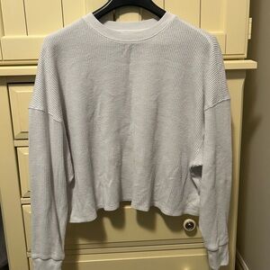 Abercrombie & Fitch White Waffle Knit Hoodie